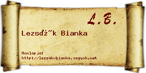 Lezsák Bianka névjegykártya