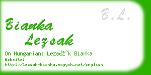 bianka lezsak business card